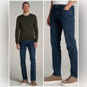 American Tall Men’s Carman Tapered Everyday Medium Wash Jeans Long Length 34